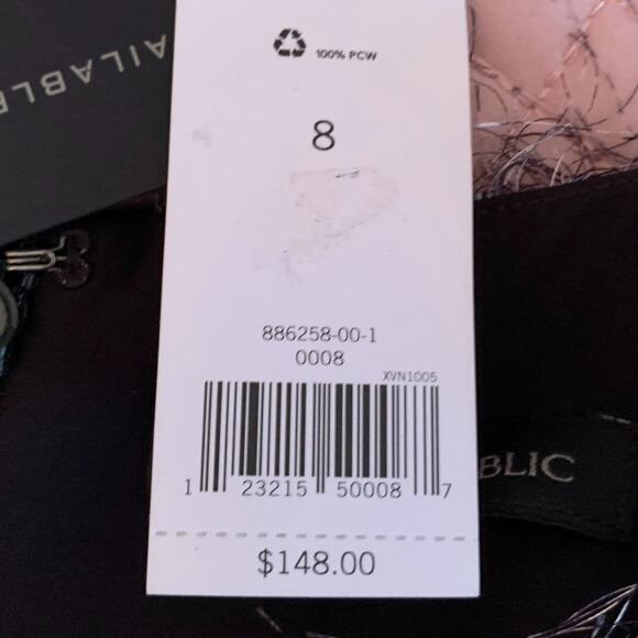 Banana Republic Womens Sz 8 Dress Blue Black Snake Print Eyelash NWT - Picture 8 of 10